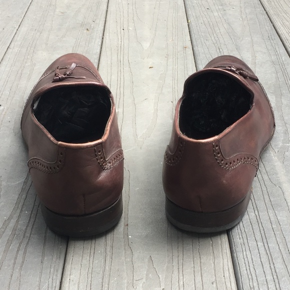 YVES SAINT LAURENT  Brown Leather Tassel Loafers